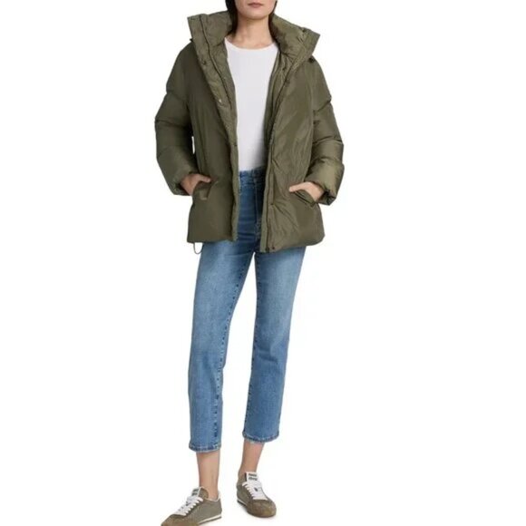 $445 Jenni Kayne Hooded Down Puffer Jacket. Sz Large. Down/Feather Filled - Picture 2 of 7